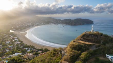 Aerial view of Nicaragua ocean bay